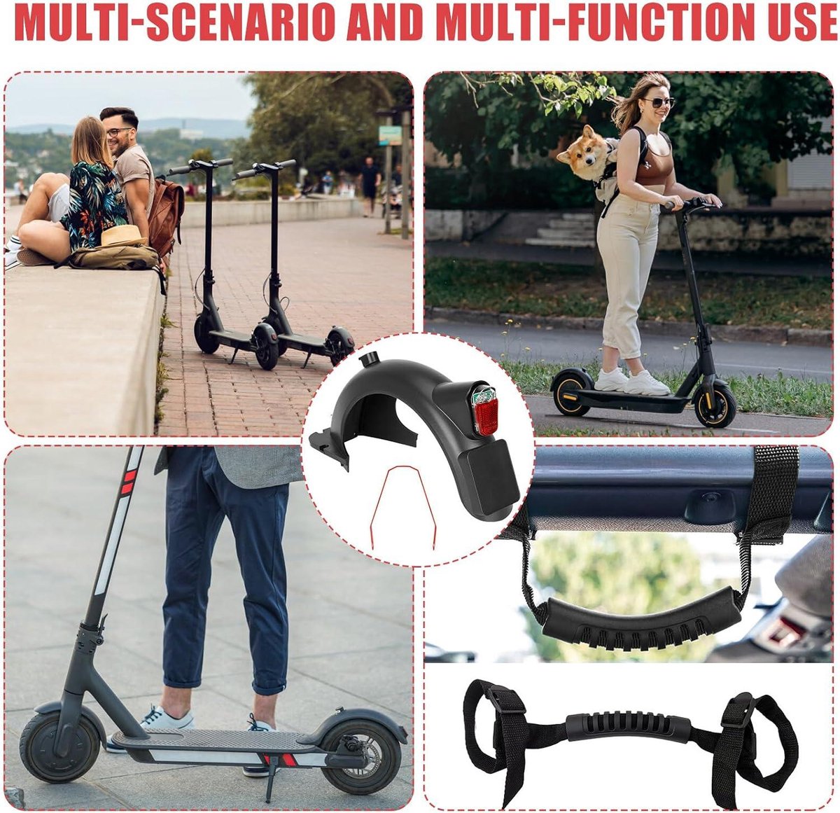 allecto plus elektrische scooter achterspatbord met metalen houder en led achterlicht voor segway ninebot max g30 g30lp g30le g30le ii reserveaccessoires