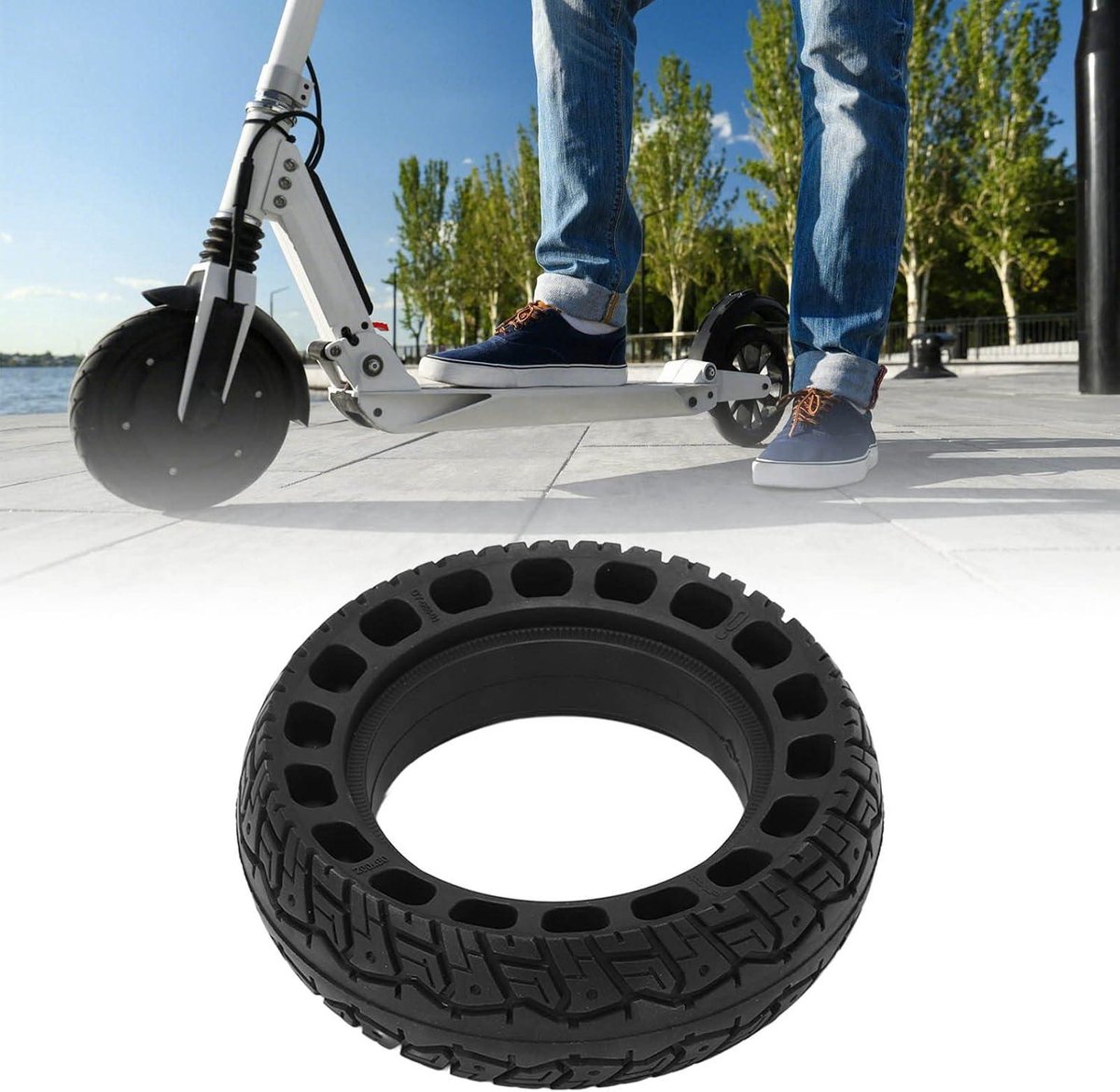 Allecto Plus - Elektrische Step Massieve Band 200x60 Rubber Vervangingsband E Step Massief Wiel voor Diverse Wegen Buitenspeelvoertuigaccessoire kopen online