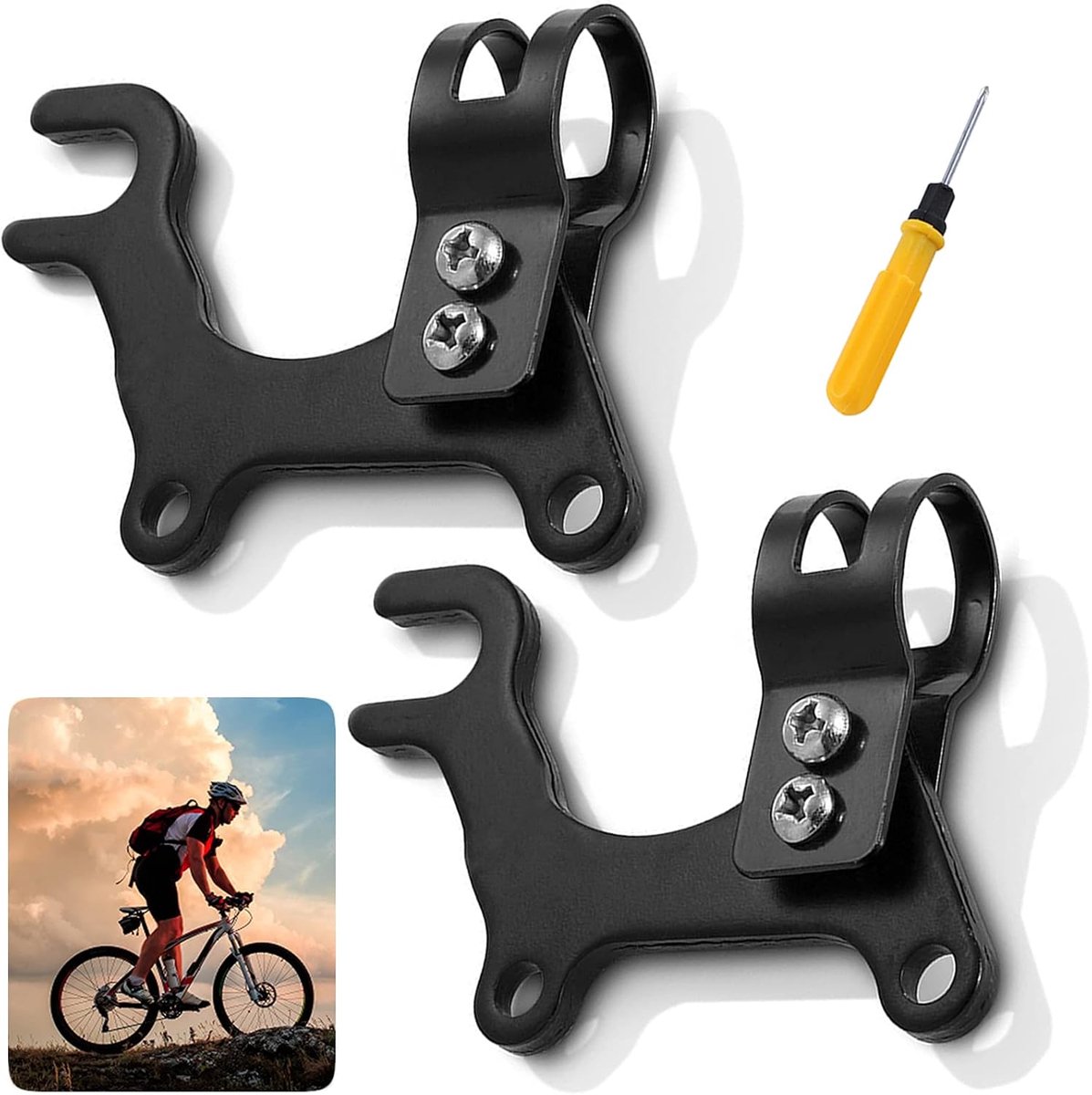 allecto plus fietsschijfremhouder 2 stuks voor mountainbike en racefiets met verstelbare stalen remframe adapter