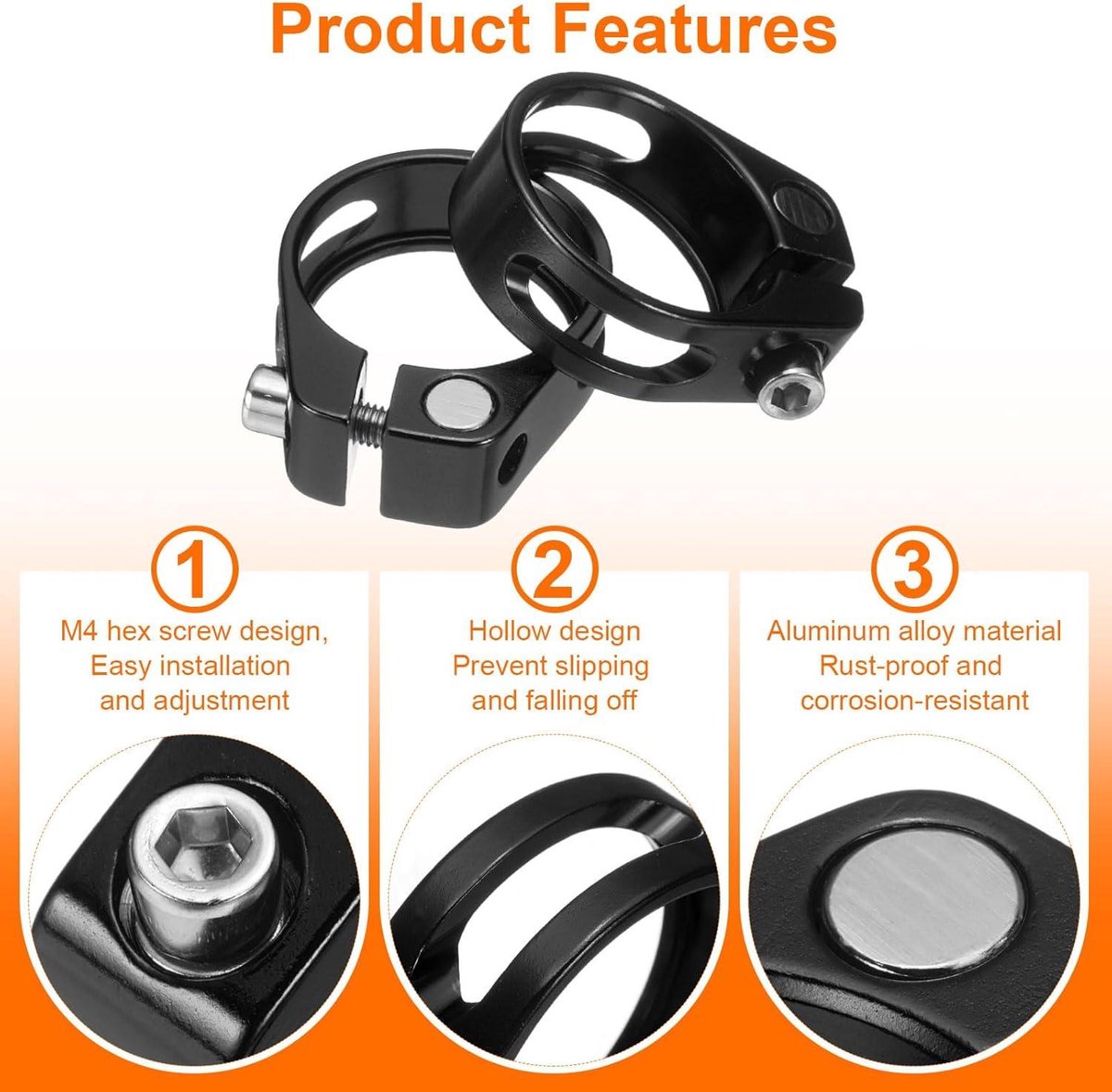 allecto plus fietszadelsteunklem 28 6 mm aluminiumlegering fietsclip met m4 schroef zwart voor mountainbike racefietsen steunbuis