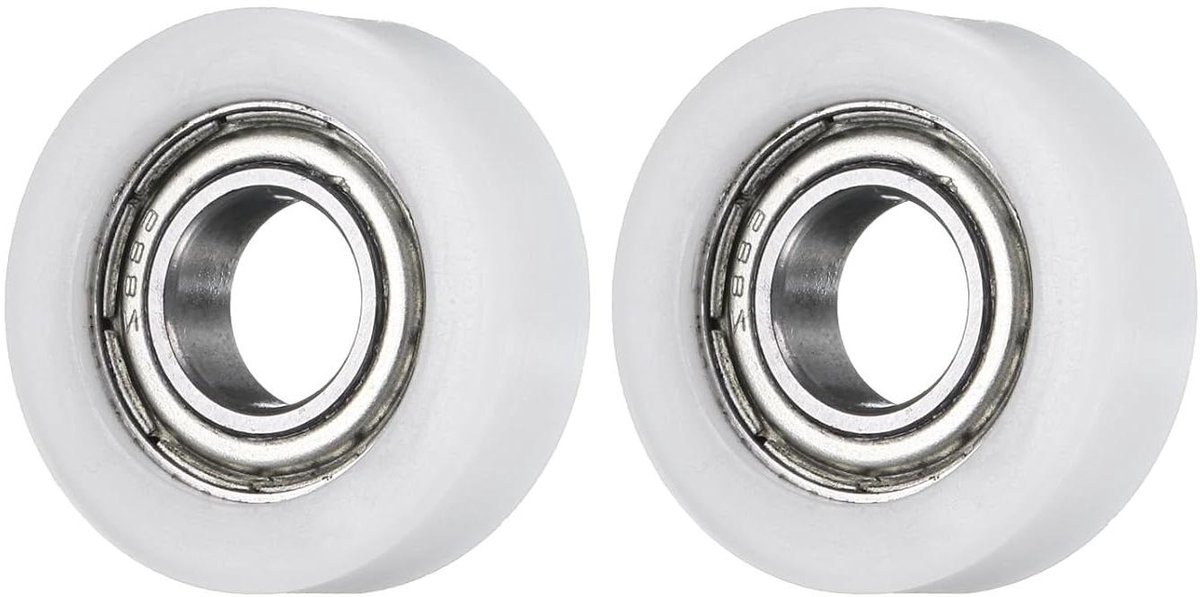 Allecto plus - Kogellagergeleiding 2 stuks, 8 x 22 x 7 mm, wit - Meubelaccessoires Hardware Skateonderdeel kopen online