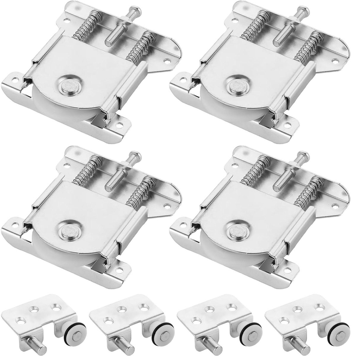 allecto plus pack van 8 schuifdeurrails metalen meubelwielen voor schuifdeuren kastgarderobe schuifdeurroller