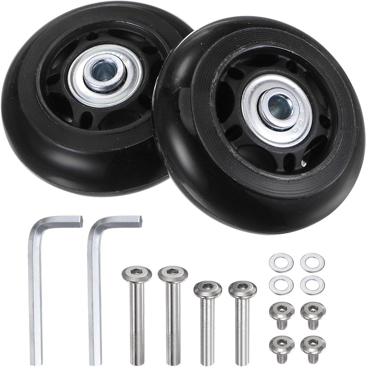 Allecto plus - Reservekofferwielen 64 x 24 mm reparatieset met PU-lagerwielen - trolleytassen, skates, rolplanken Skateonderdeel kopen online