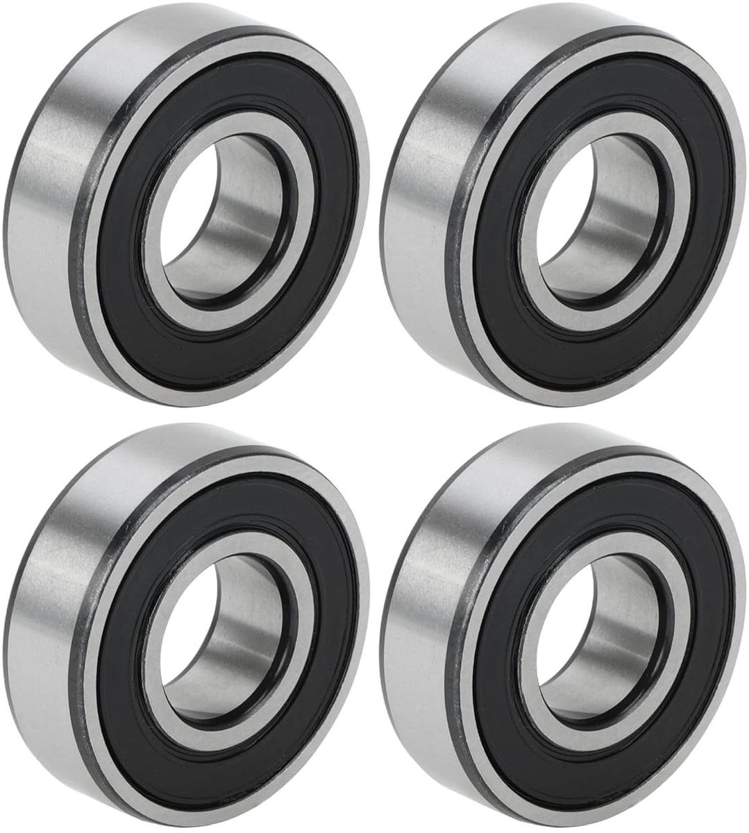 Allecto plus - Ribbelkogellager 6202-2rs P5, 15 x 35 x 11 mm, gesmeerde lagers, dubbele rubberen afdichting, zwart/zilver, scooter & skateboard wiel reserveonderdeel. Metrische afmetingen. Skateonderdeel kopen online