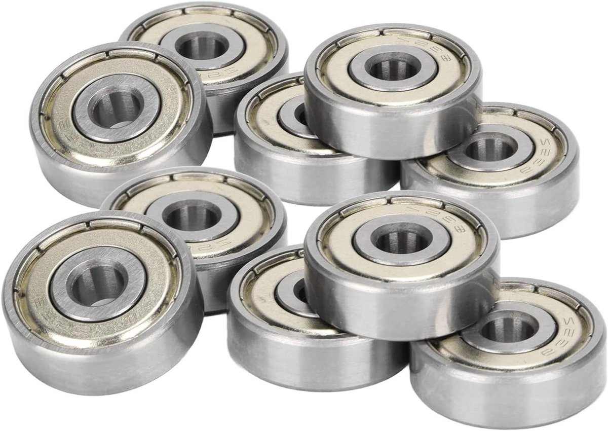 allecto plus set van 10 roestvrijstalen groefkogellagers 5x19x6mm met dubbele afgeschermde kogellagers