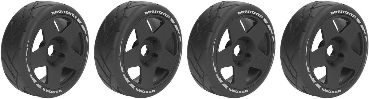 allecto plus set van 4 1 8 gt rc wielen met sterke grip racebanden en 17 mm adapter in zwart