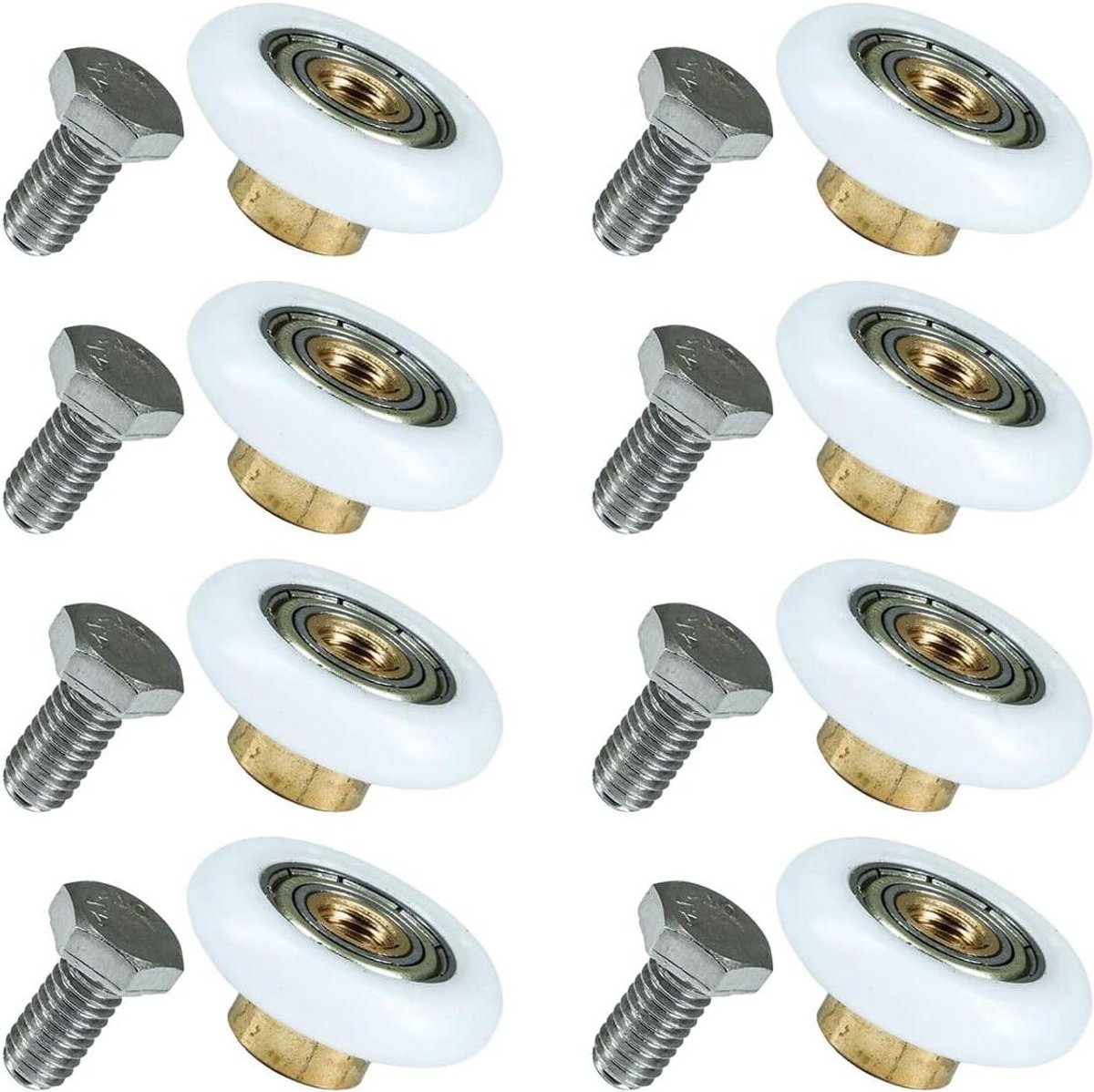 allecto plus set van 8 douchedeurrollen van roestvrij staal reserve wielen voor schuifdeuren en douchecabines 25 mm diameter badkamer accessoires duurzaam materiaal