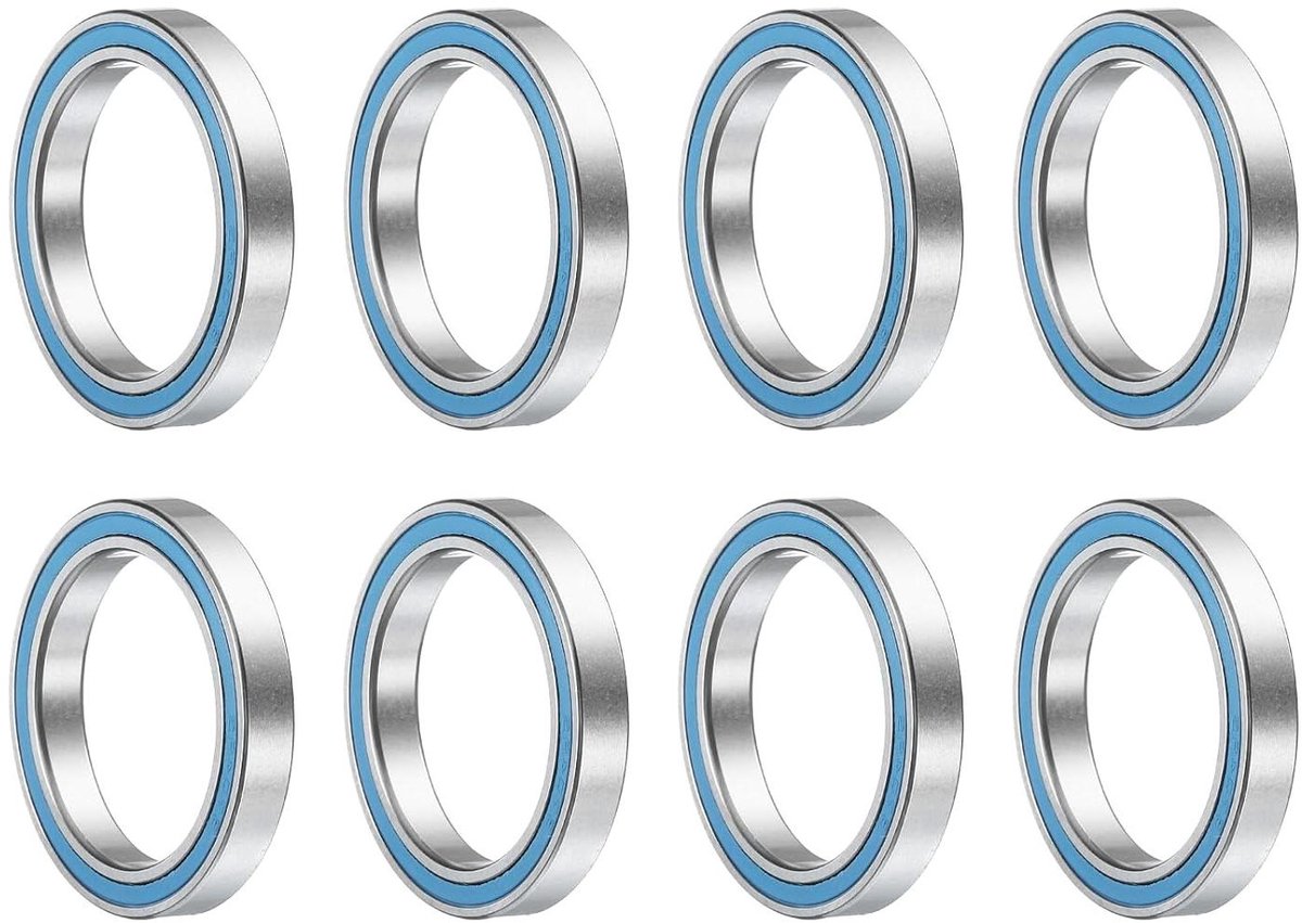 Allecto Plus - Set van 8 groefkogellagers 20 x 27 x 4 mm - Verchroomd staal - Precisie lagers - Blauw Skateonderdeel kopen online