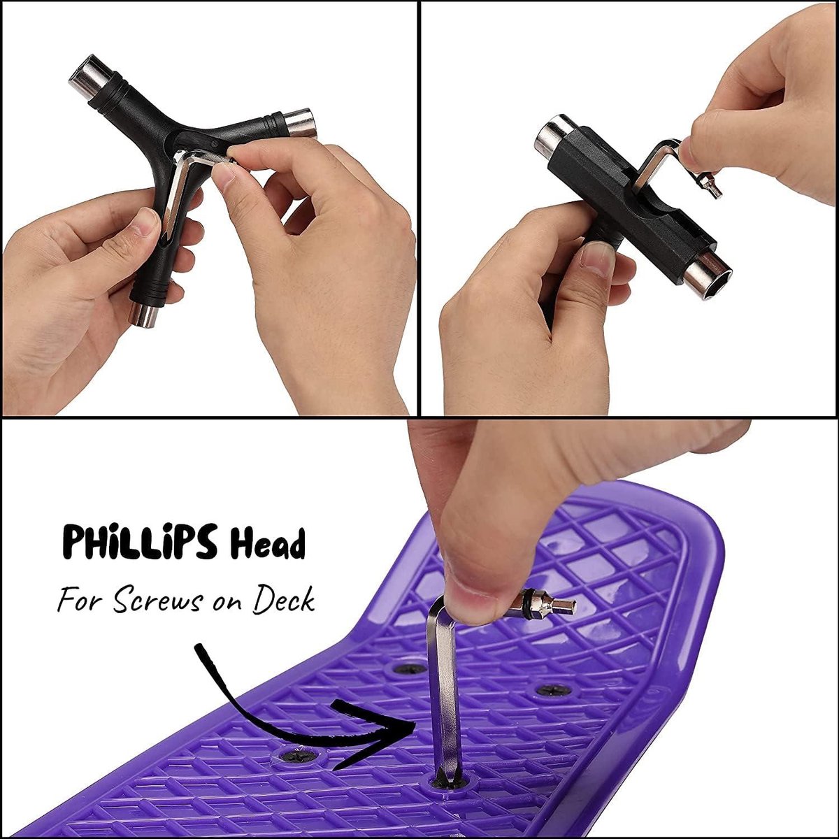 Allecto plus - Skateboard-gereedschap voor montage en reparatie, handige Y-Tool met accessoires. Skateonderdeel kopen online