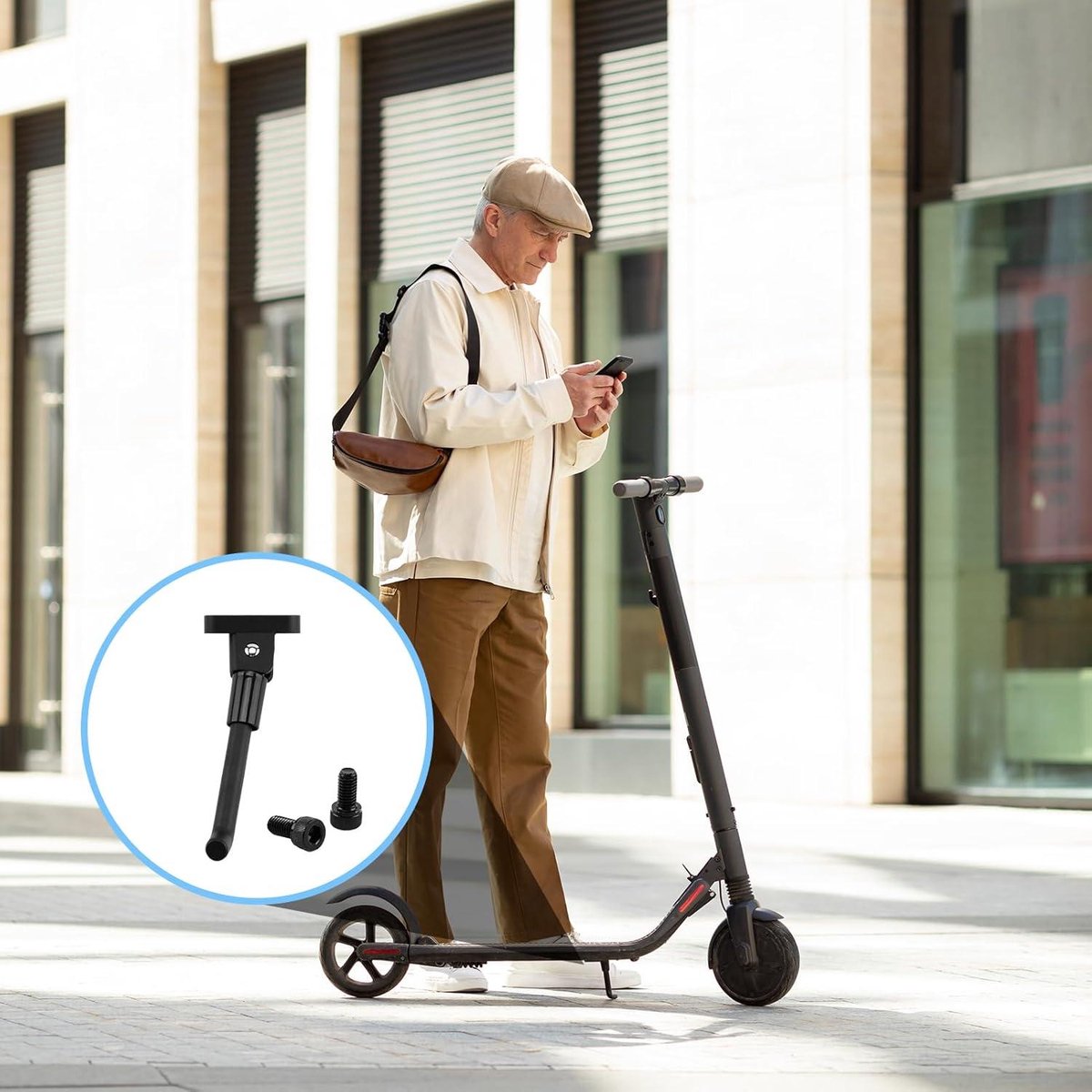 Allecto Plus - Standaard voor e-scooter Xiaomi M365 / Pro 2 / 1S, kickstand parking standaard zwart Buitenspeelvoertuigaccessoire kopen online