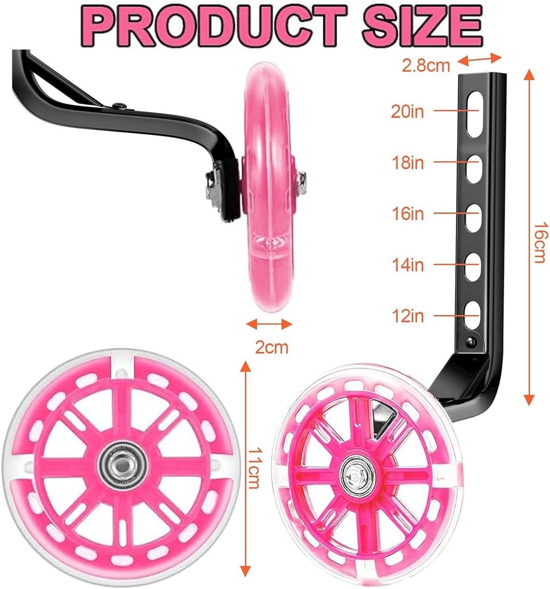 Allecto plus - Steunwielen voor kinderfiets - Universele hulpwielen - Veiligheidssteunwielen - 12-20 inch Single Speed Bike - Stille wielen. Kinderfiets kopen online