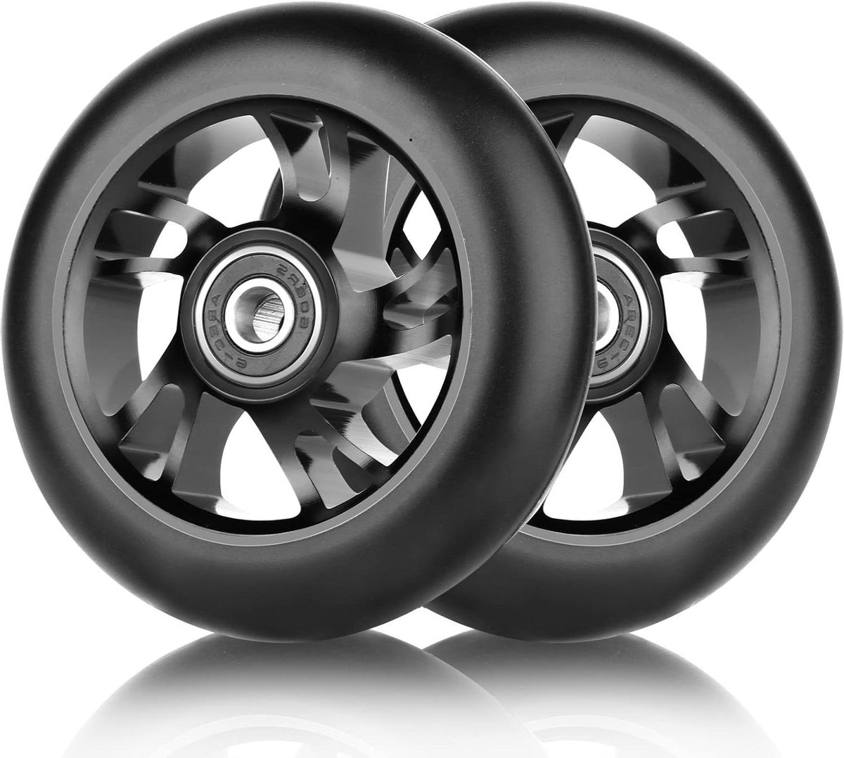 allecto plus stunt scooter wielen 2 stuks reservewielen 100 mm abec 9 kogellagers hardheid 88a geschikt voor diverse scooters zwart