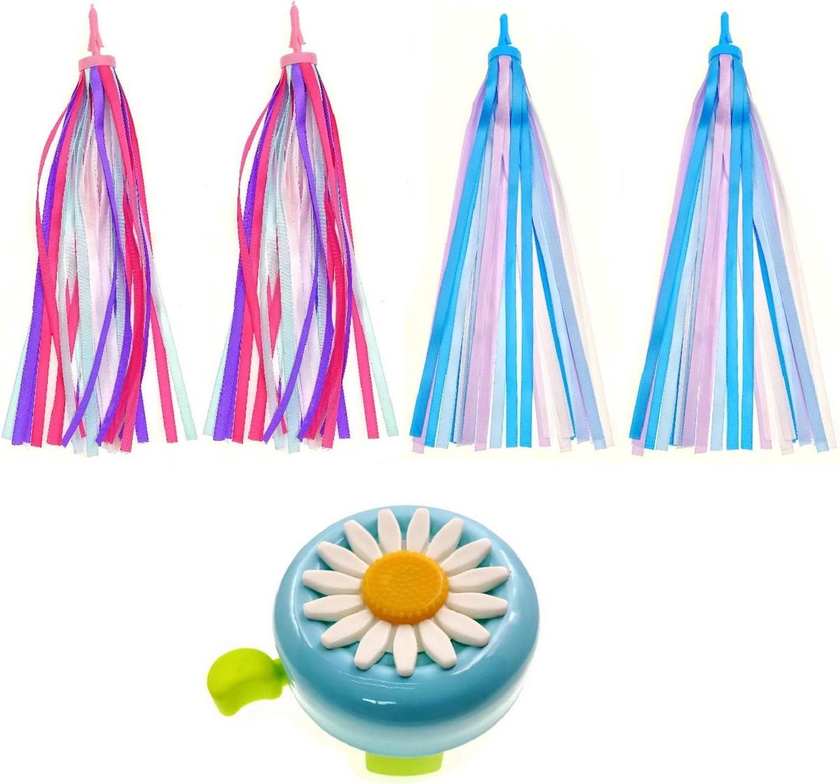 Allecto plus - Stuurkwasten voor kinderfiets, blauw, met scooterbel en linten - Accessoires voor meisjesfiets Kinderfiets kopen online