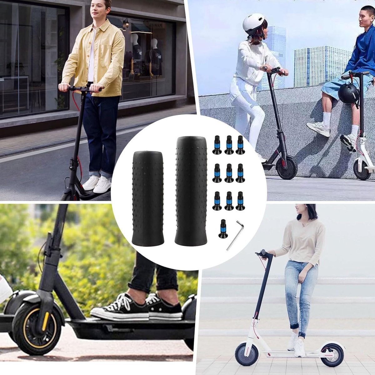 Allecto Plus - Universele Handgrepen voor Elektrische Scooter - Stuurgrepen met Bevestigingskit en Moersleutel - Geschikt voor Segway Ninebot G30 F30 en M365 - 10 Schroeven Inbegrepen Buitenspeelvoertuigaccessoire kopen online