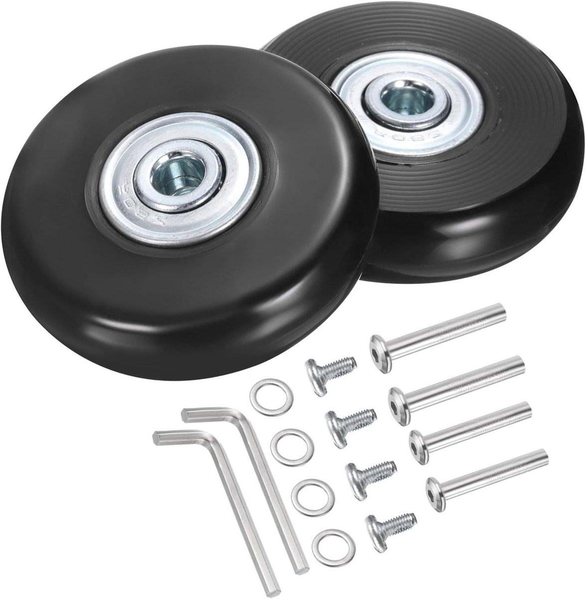 Allecto plus - Vervangende kofferwielen van 51 x 14 mm met kogellagers | Reparatieset voor koffer | Inline outdoor skate | Zwart | 1 set Skateonderdeel kopen online