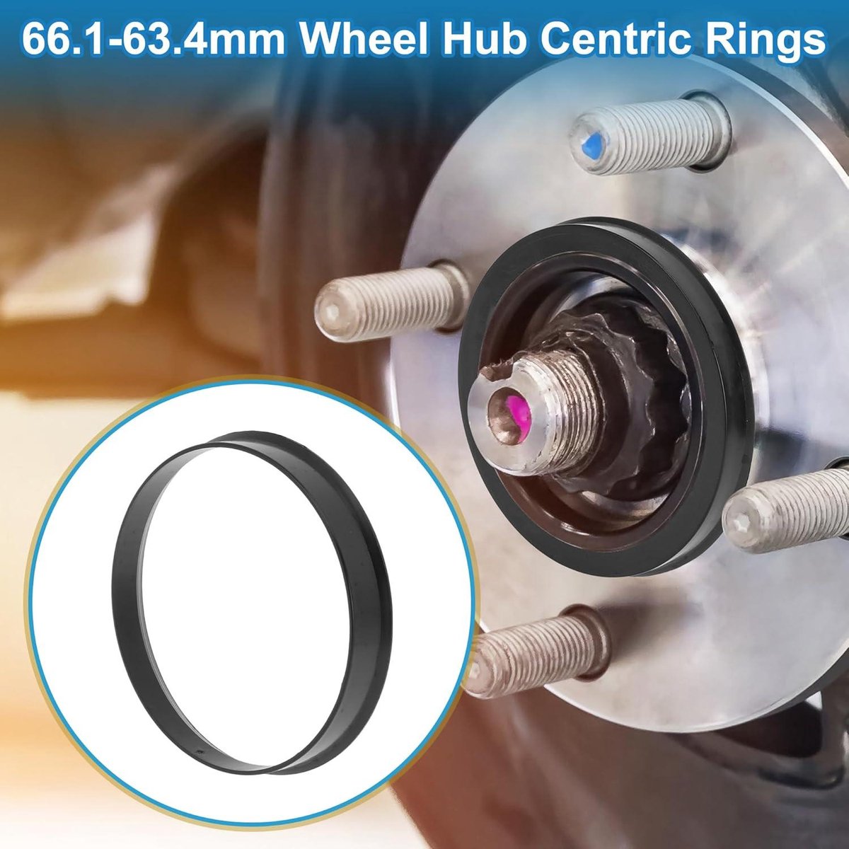allecto plus wiel hub centric ringen zwart polycarbonaat voor auto wielen 4 stuks met shock absorberende hubrings