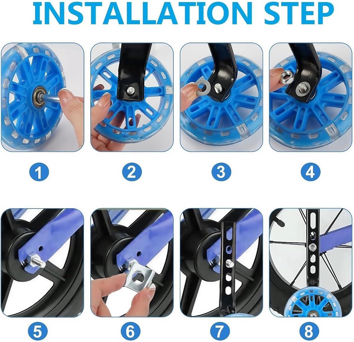 allecto premium steunwielen verstelbare fietsstabilisatorkit kinderfietsen 12 14 16 18 20 inch blauw