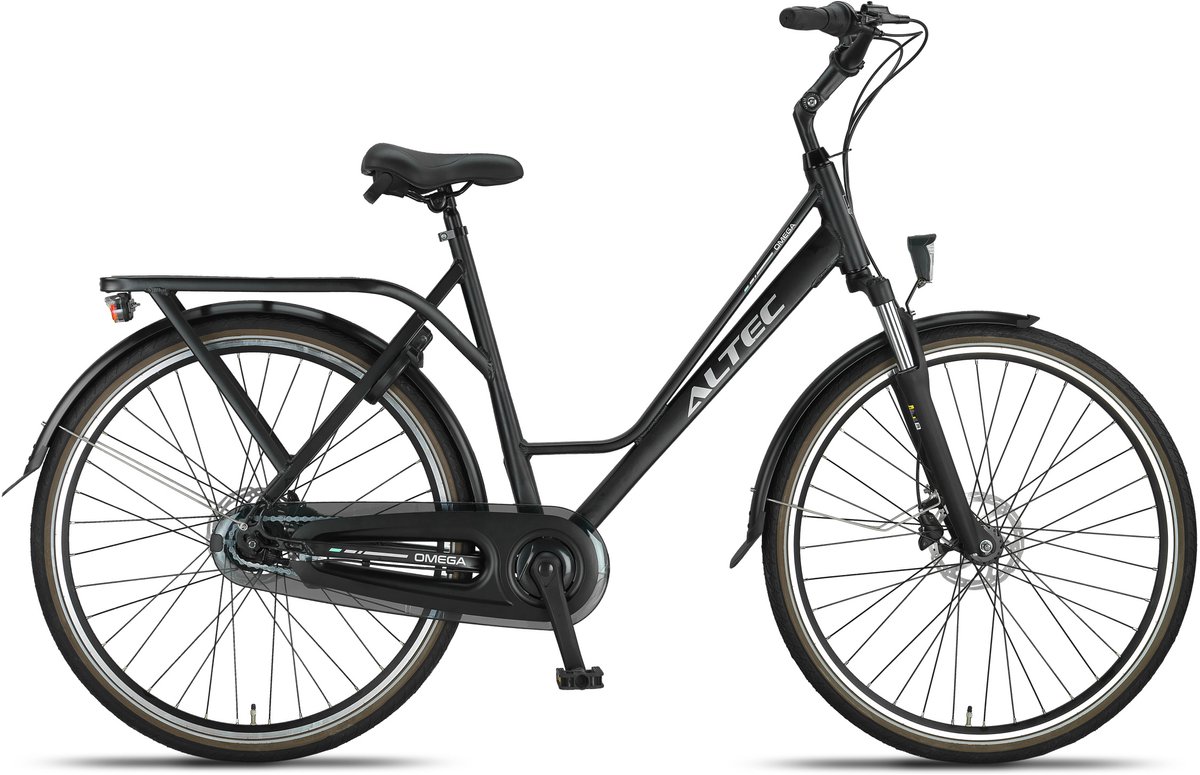 Altec Damesfiets Omega 28 Inch 50 cm Dames 7V Hydraulische schijfrem Matzwart Fiets kopen online