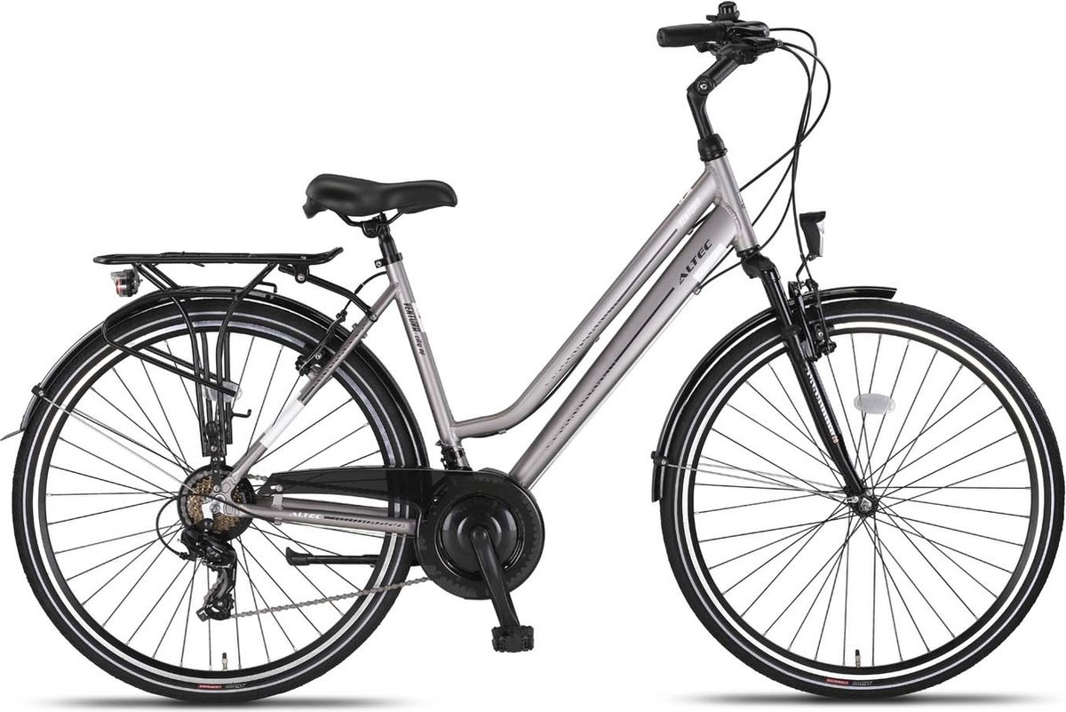 altec damesfiets ventura trekking 28 inch 50 cm dames 21v v brakes zilver