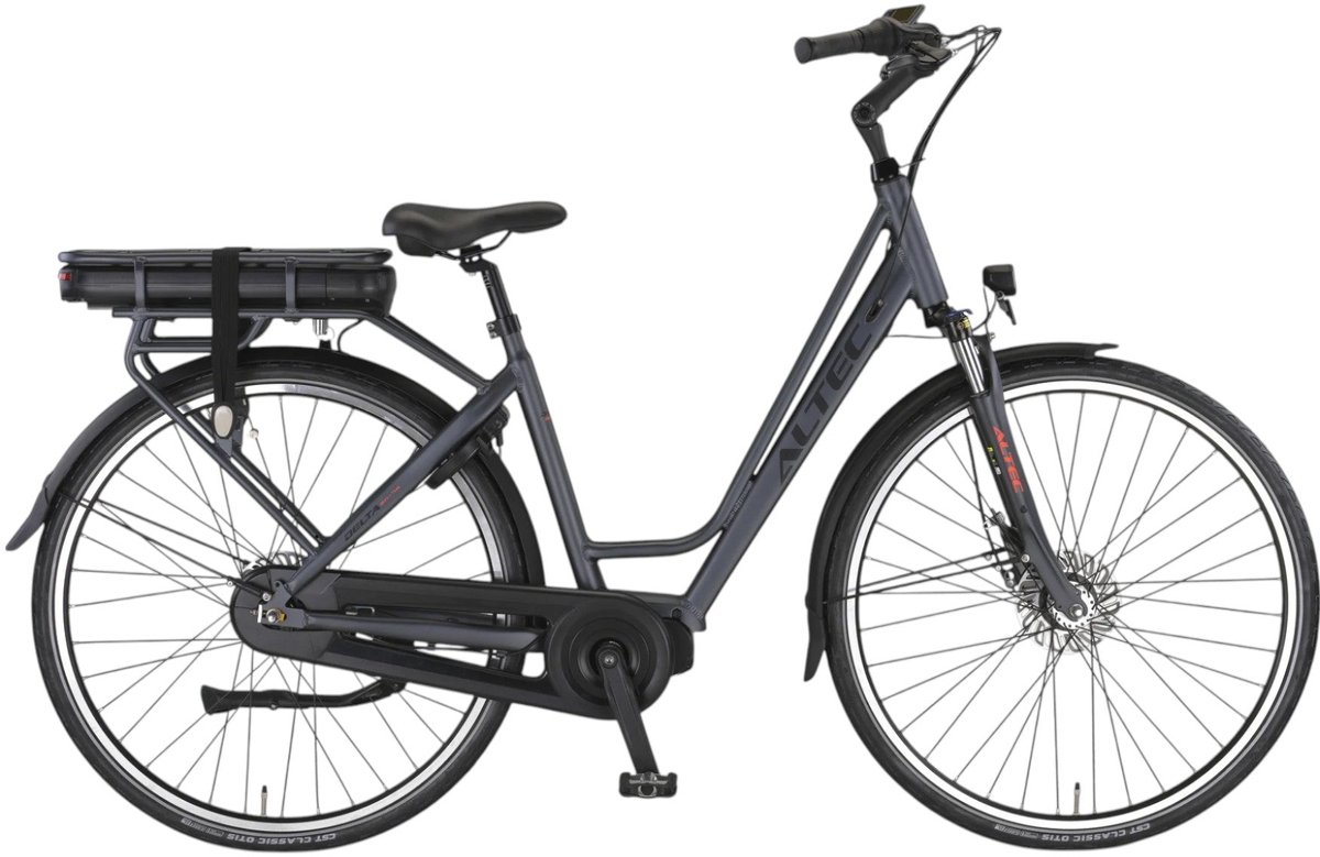altec delta elektrische fiets mat grijs 28 inch 53 cm accu 518wh 37v 14ah 80nm ananda middenmotor shimano nexus 7 versnellingen rollerbrakes