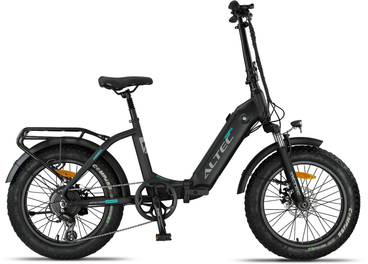 Altec Primera - Fatbike Vouwfiets - Mat Zwart - 20 inch - Accu 480Wh (48V, 10Ah) - 250W (60Nm) Achterwielmotor - Shimano 8 Versnellingen Fiets (elektrisch) kopen online