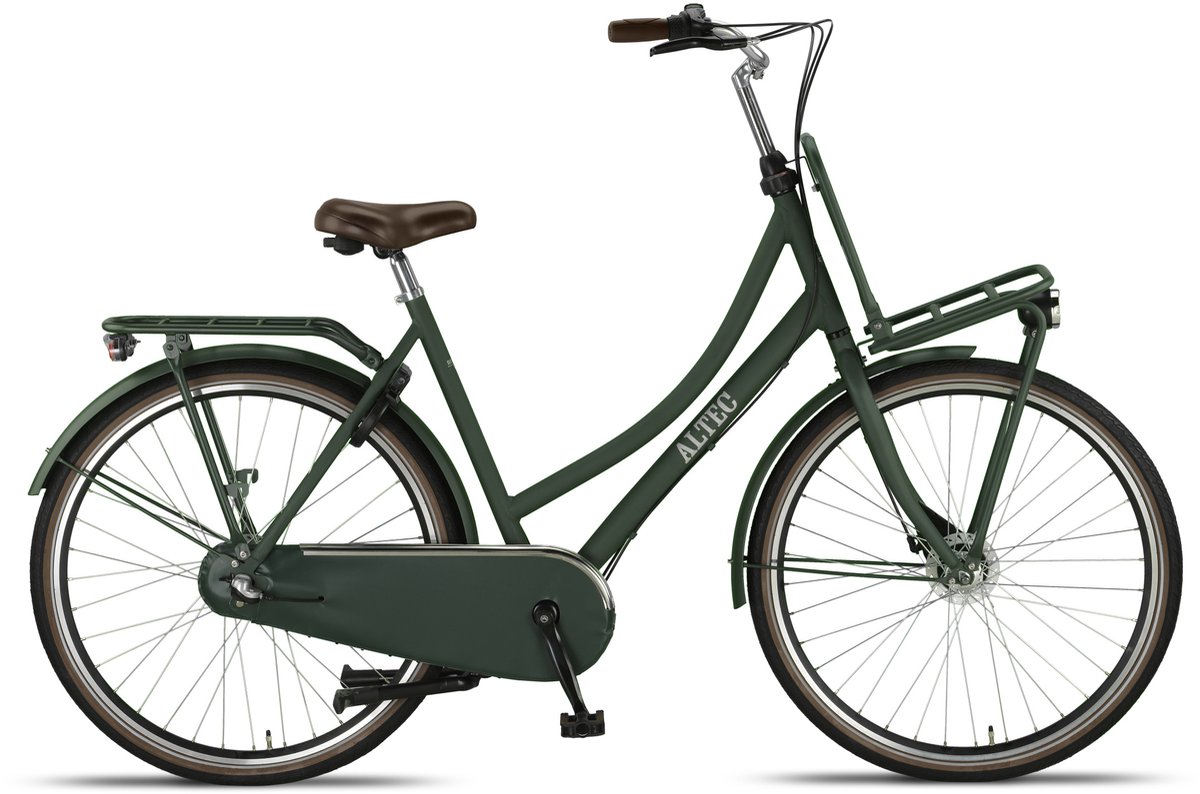 altec transportfiets dames retro 28 inch 50 cm dames 3v rollerbrake donkergroen
