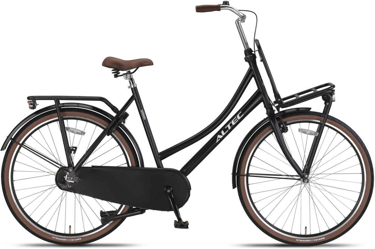 altec transportfiets dames urban 28 inch 57 cm dames terugtraprem matzwart