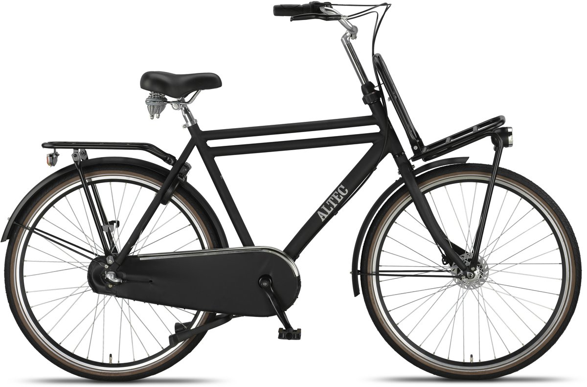 altec transportfiets heren retro 28 inch 53 cm heren 3v rollerbrake matzwart