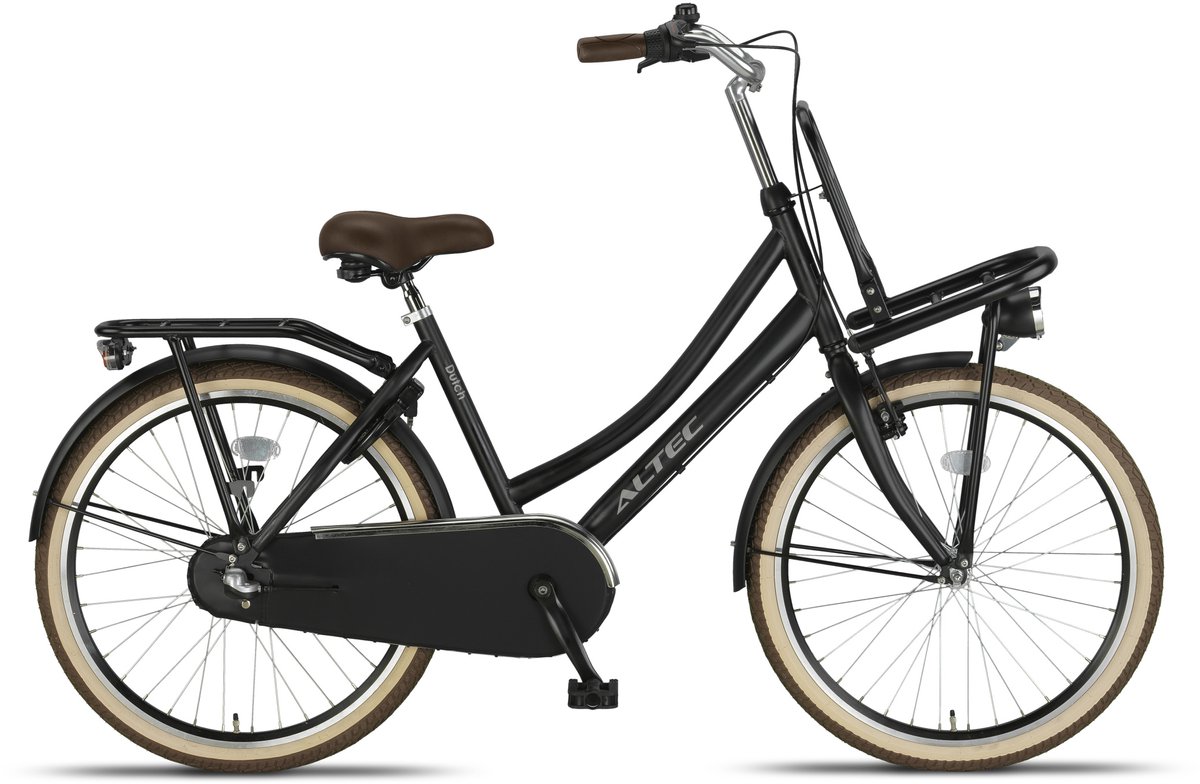 Altec Transportfiets Kinderen Dutch 24 Inch Meisjes 3V Terugtraprem Matzwart Fiets kopen online