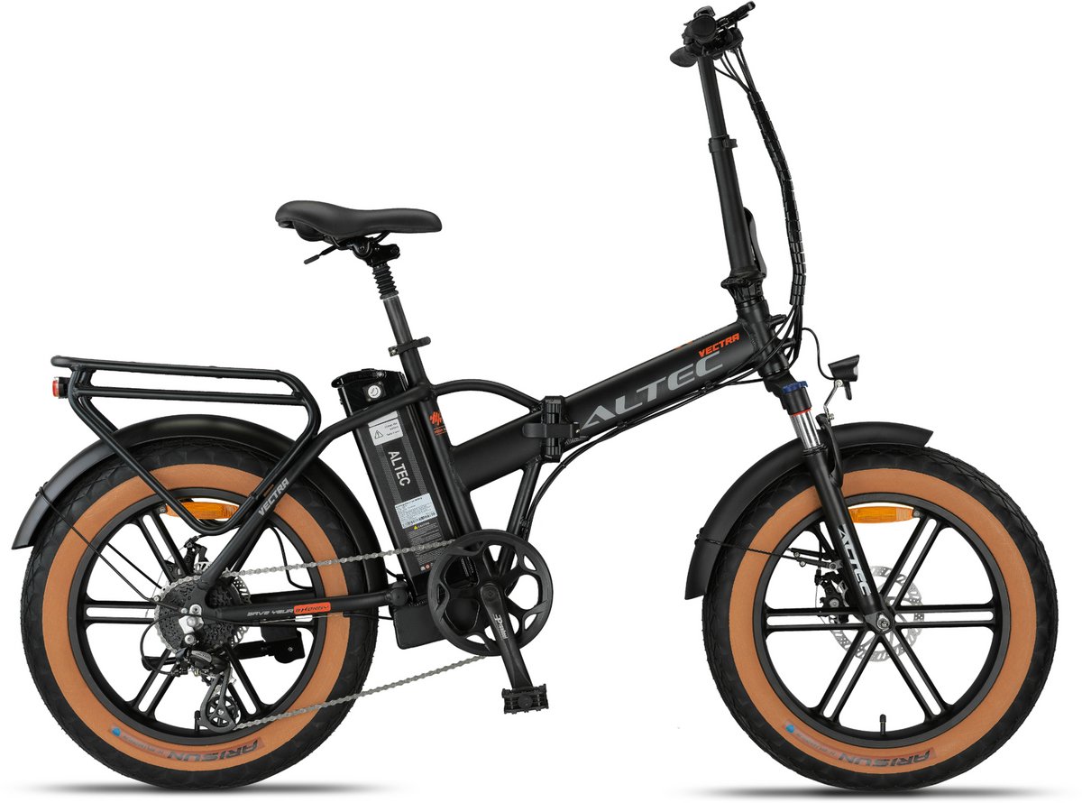 Altec Vectra - Fatbike Vouwfiets - Mat Zwart - 20 inch - Accu 468Wh (36V, 13Ah) - 250W (60Nm) Achterwielmotor - Shimano 8 Versnellingen Fiets (elektrisch) kopen online