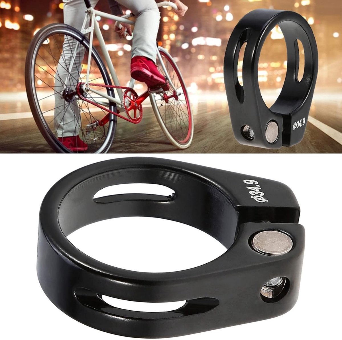 aluminium alloy cycle pole clamp 5 kleuren mountain bike pole accessory 34 9mm zwart