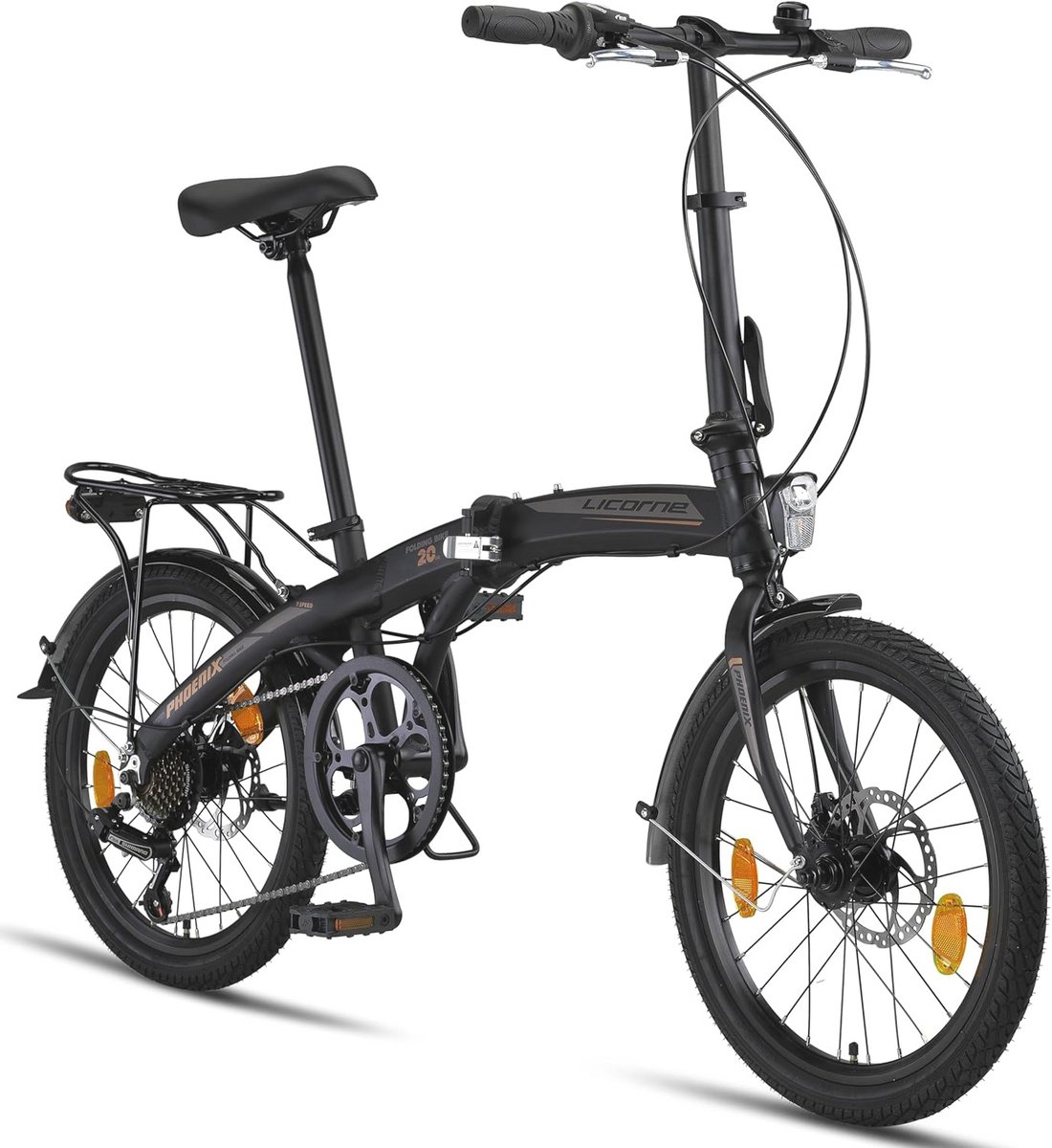 aluminium vouwfiets 20 inch met schijfrem en 7 versnellingen