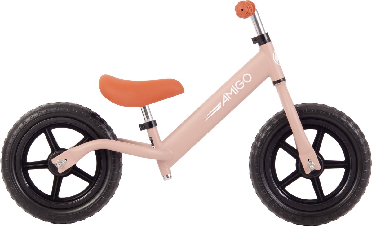 AMIGO Hopper Loopfiets 12 Inch - Lichtgewicht & In Hoogte Verstelbaar - Jongens en Meisjes Loopfiets - Balance Bike - Vanaf 2 Jaar - Roze Loopfiets kopen online
