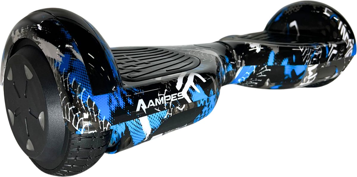 Ampes Hoverboard - Bluetooth Speaker - 24V 4.0 Ah Accu - Oxboard - 12 km/h - UL2272 Gecertificeerd - LED Verlichting - Anti lek banden - Belastbaar tot 120KG - 6.5 Inch - Inclusief Draagtas - 700W - Graffiti Blue Hoverboard kopen online