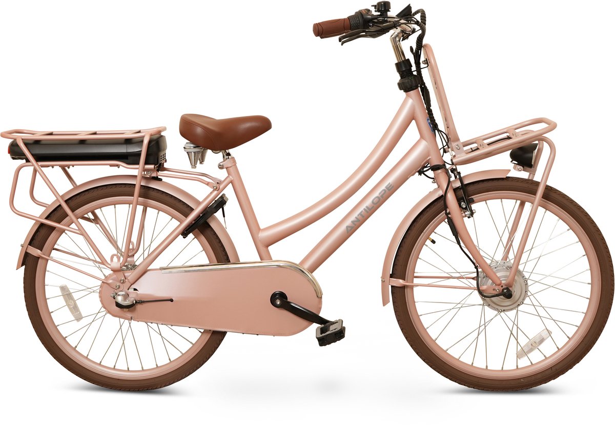 antilope cargo plus n3 elektrische transportfiets 24 inch 40 cm dusty rose