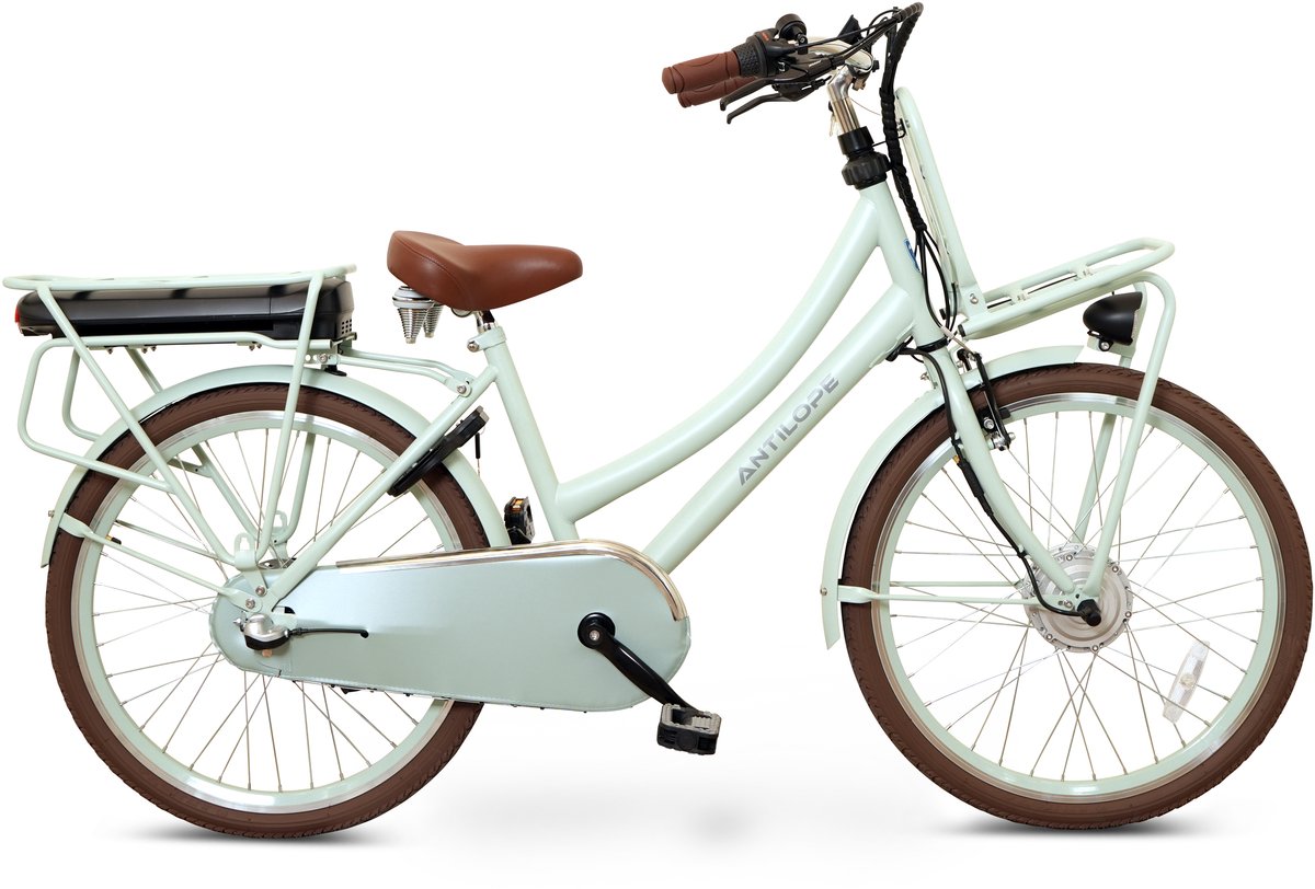 antilope cargo plus n3 elektrische transportfiets 24 inch 40 cm lichtgroen