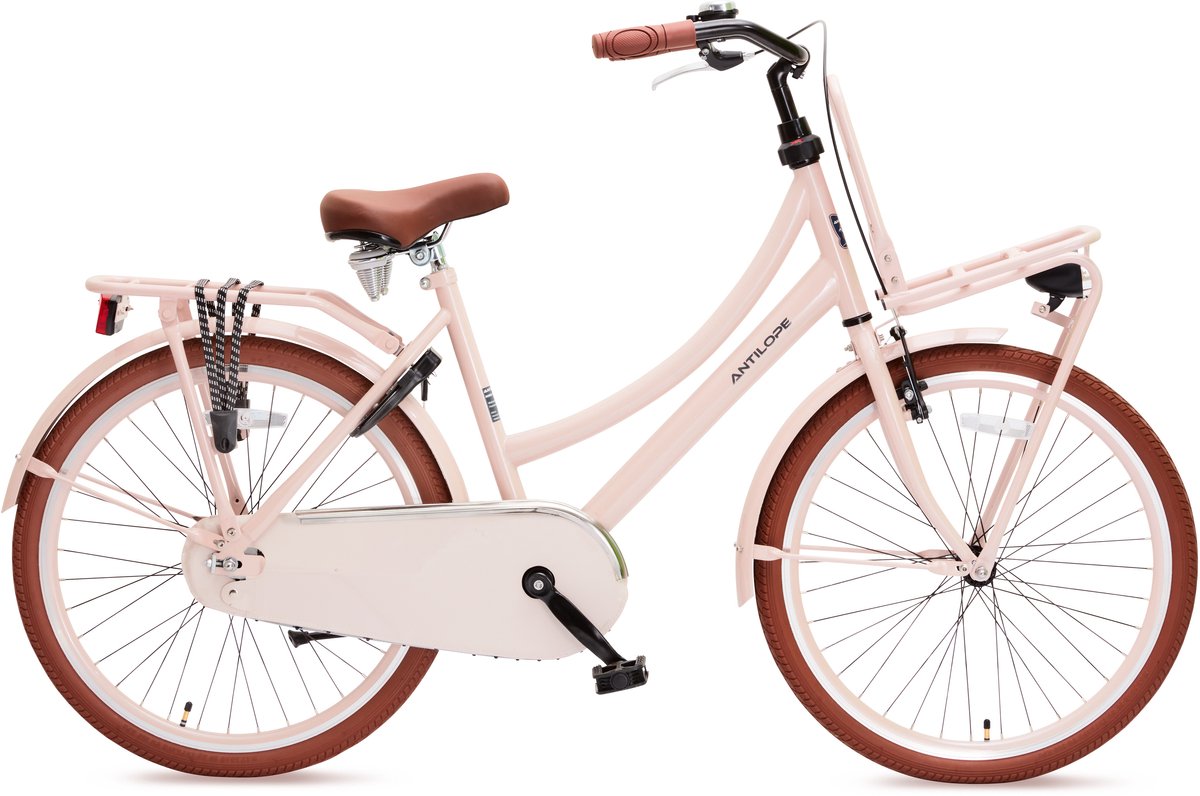 antilope mini cargo x1 transport 24 inch meisjesfiets dusty roze