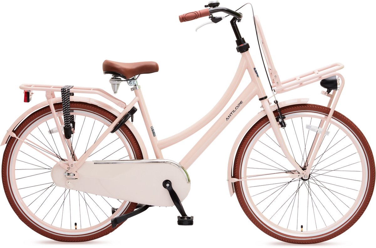 antilope mini cargo x1 transport 26 inch meisjesfiets dusty roze