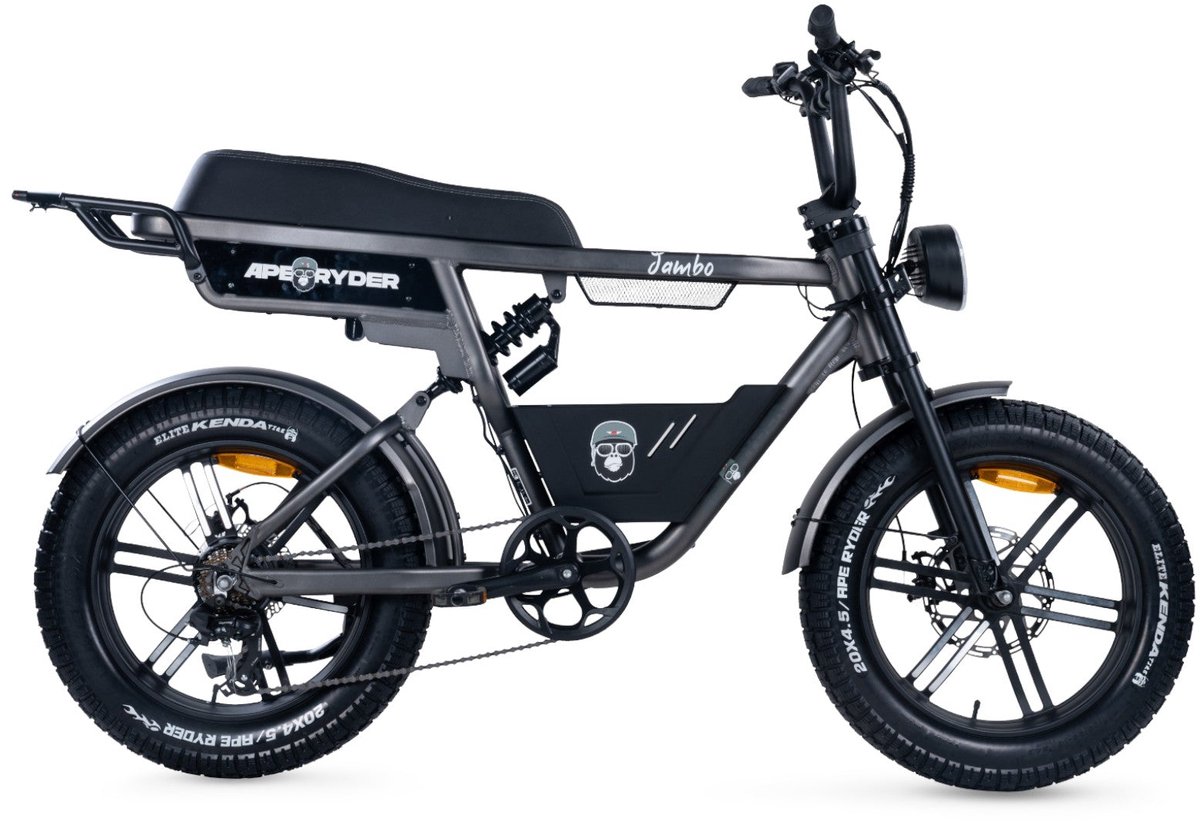 Ape Ryder Jambo - Fatbike - Antraciet Grijs - 20x4.5 inch - Accu 374Wh (48V, 7.8 Ah) - 250W Motor - Shimano 7 Versnellingen - Mechanische Remmen Fiets (elektrisch) kopen online