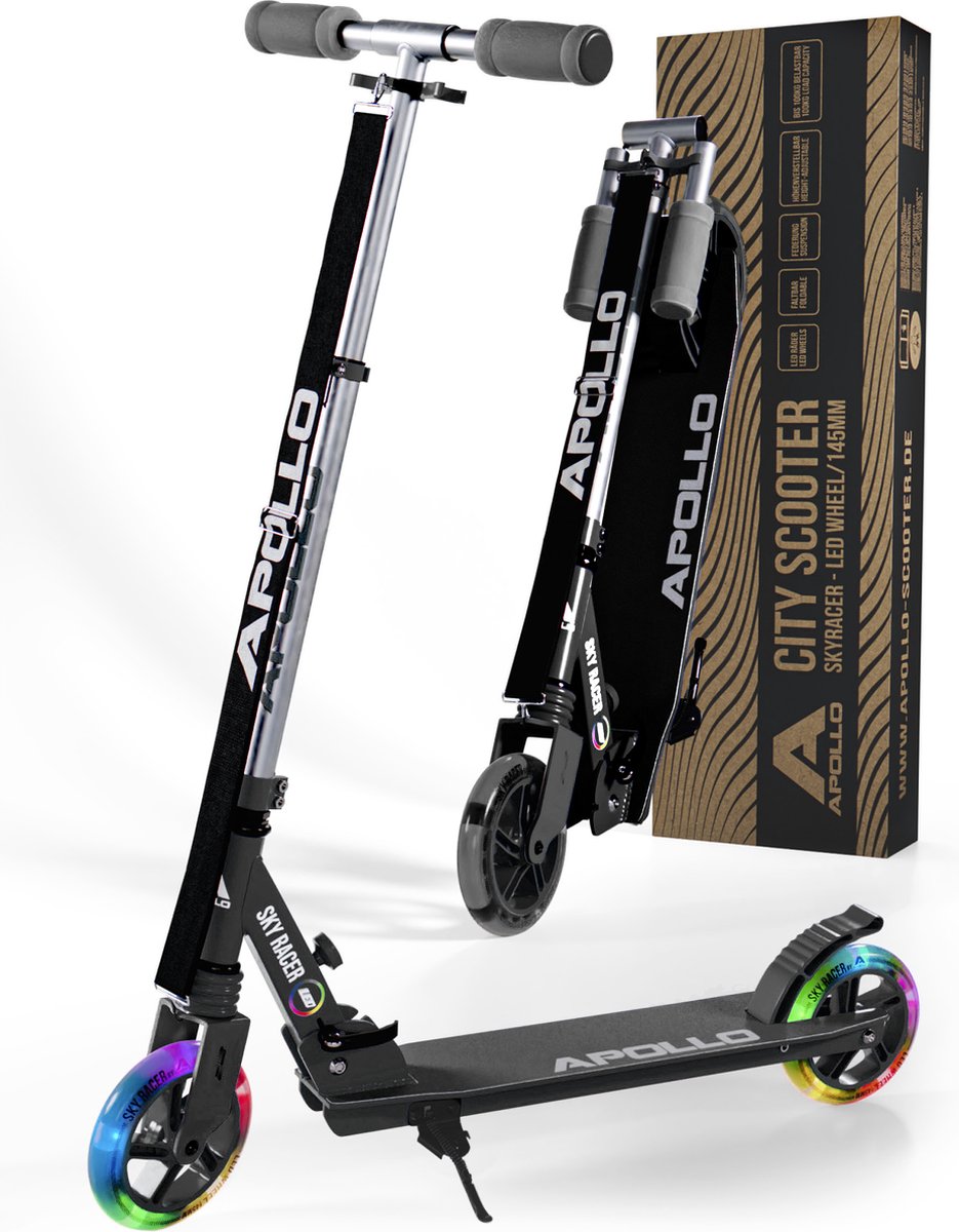apollo led stadscooter met vering scooter skyracer
