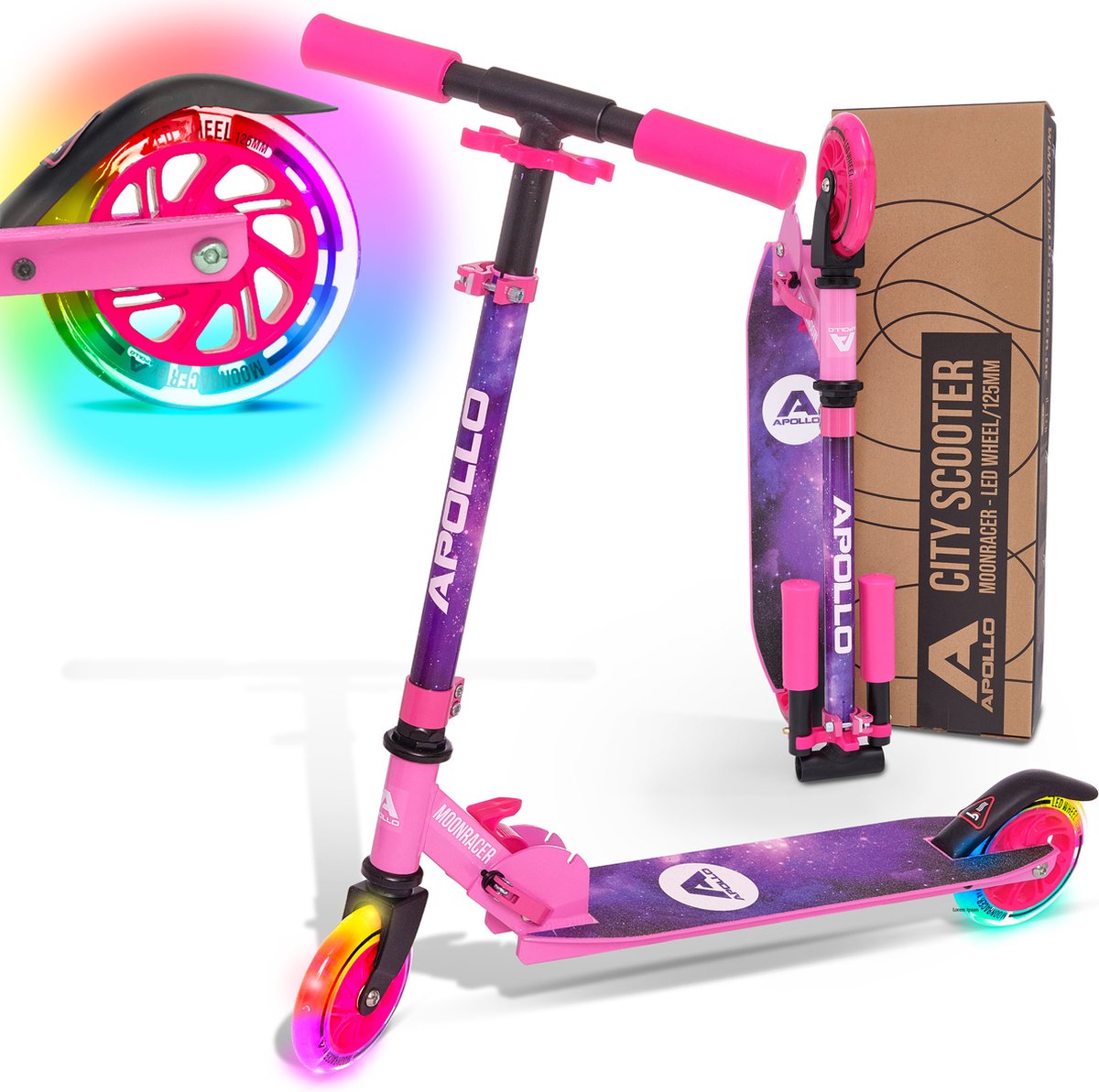 apollo moonracer led step kinderscooter met vering
