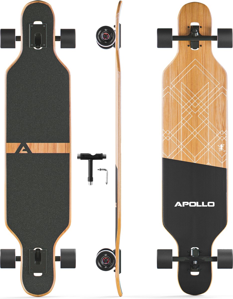 Apollo Twin Tip DT Glasvezel Longboard Black Bali Power Slide Longboard kopen online