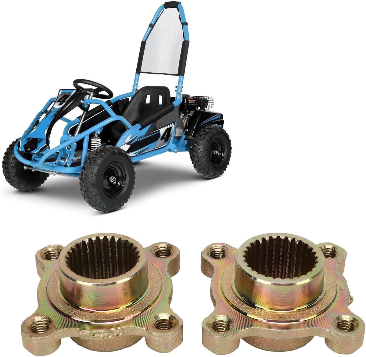 Aramox Een Paar Strand Wielnaaf Flens Achteras Hub 4 Gaten 28T Flens Hub Voor Atv Strand Auto Vier Wiel Kart Buitenspeelvoertuigaccessoire kopen online