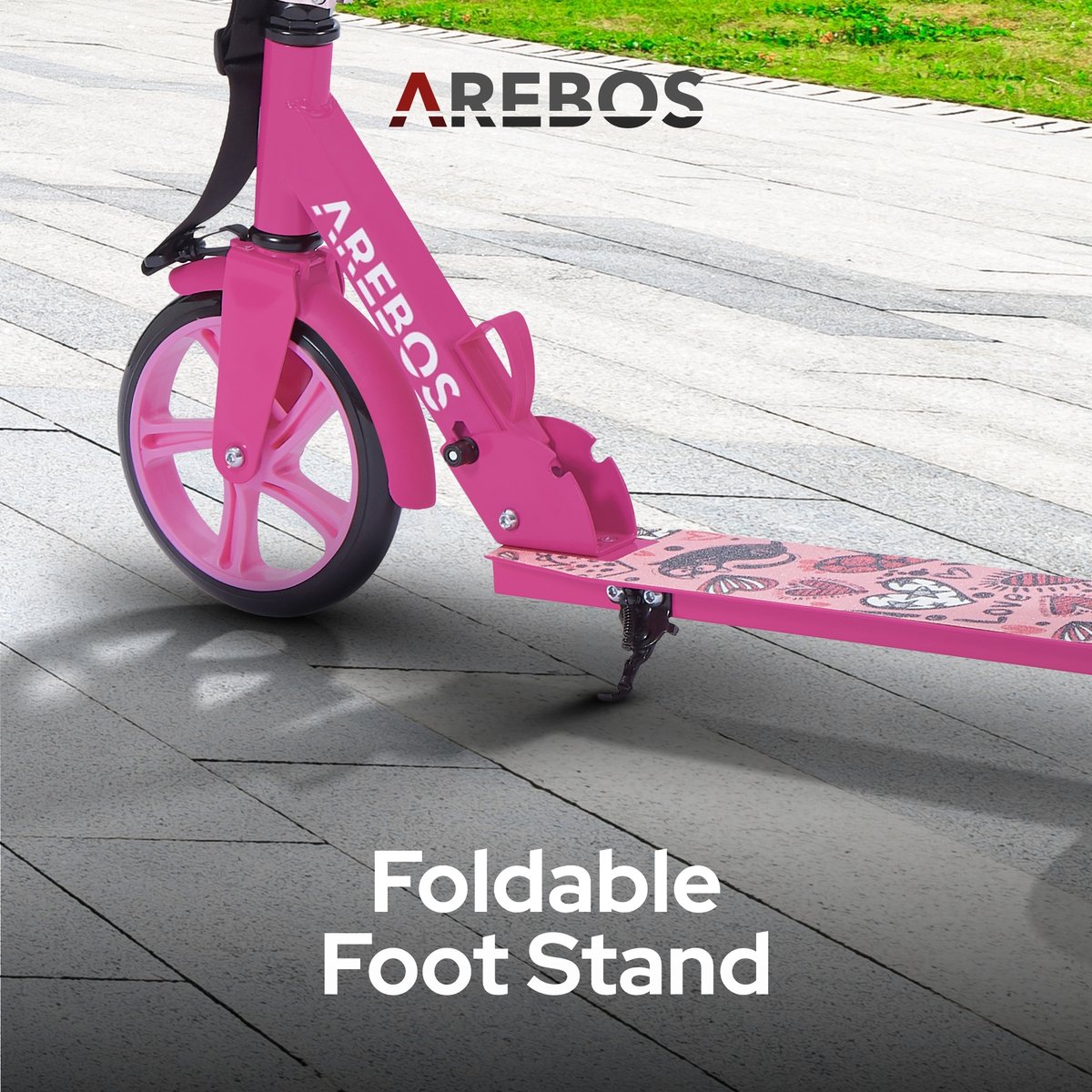 AREBOS kick scooter stadsstep kinderstep volwassen scooter roze Step kopen online