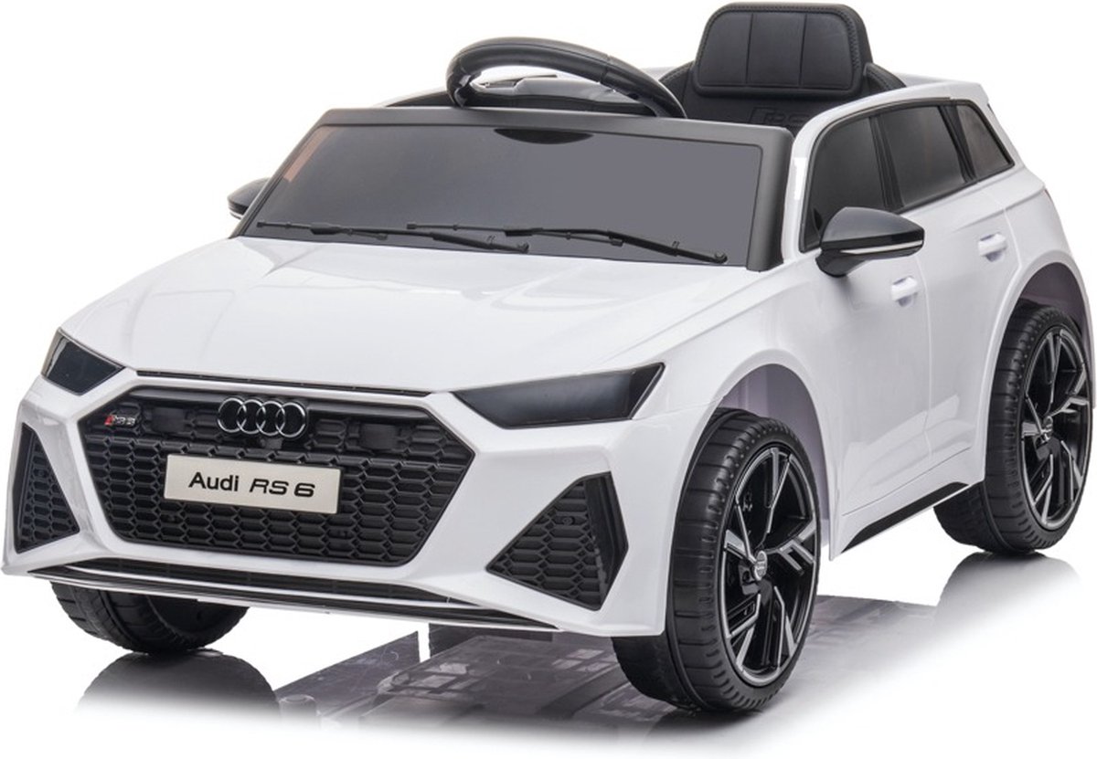 Audi RS6,12 volt elektrische kinderauto met rubberen banden, leder zitje en meer! | Elektrische Kinderauto | Met afstandsbediening Accuvoertuig kopen online