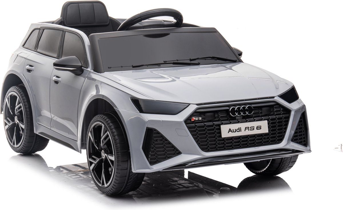 Audi RS6 - Elektrische Kinderauto 12V - Bluetooth - 1/4 jaar - Grijs Accuvoertuig kopen online