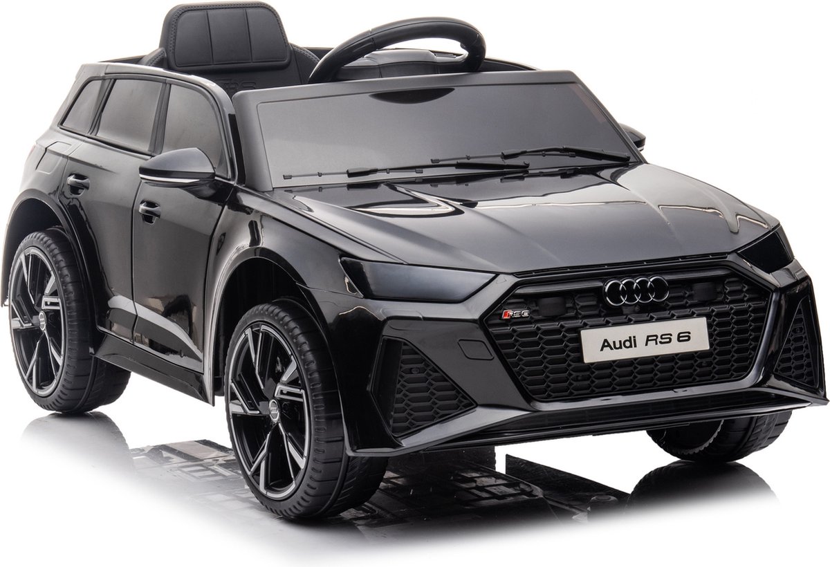 Audi RS6 - Elektrische kinderauto Audi - 1-zitter - Zwart - Met afstandsbediening - Elektrische Auto voor kinderen Accuvoertuig kopen online