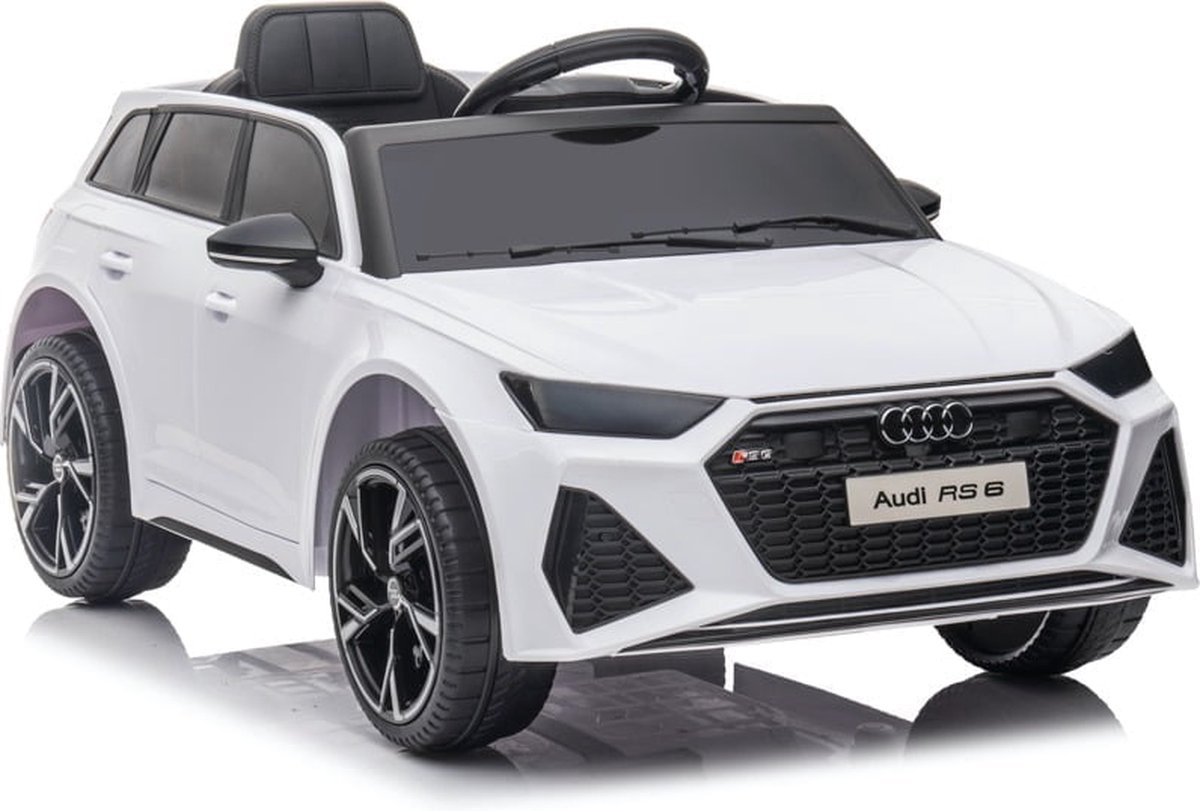 Audi RS6 | Elektrische Kinderauto - Wit Met Afstandsbediening Accuvoertuig kopen online