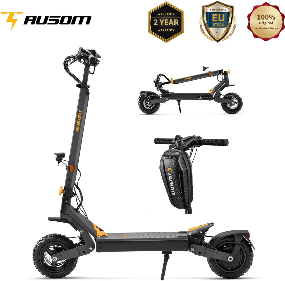 Ausom L1 elektrische step, 10 inch banden, maximumsnelheid 20 km/u, actieradius 70 km, schijfremmen, swingarm-vering, NFC en ontgrendeling met toegangscode Elektrische Step kopen online