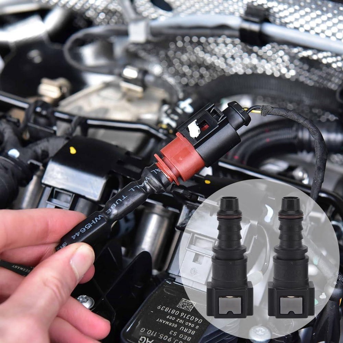 Autobrandstofleidingsslang 789 mm SAE op 5/16 8 mm - Set van 2 - Snelsluiting - Brandstofleiding aansluiting Kinderfiets kopen online